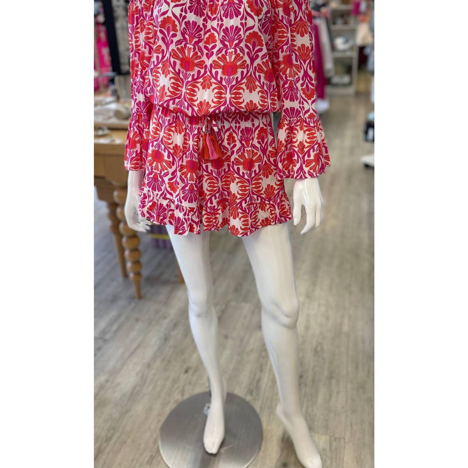 New La Mer Luxe Women's Jayda Romper In Punch/Blush Croatia